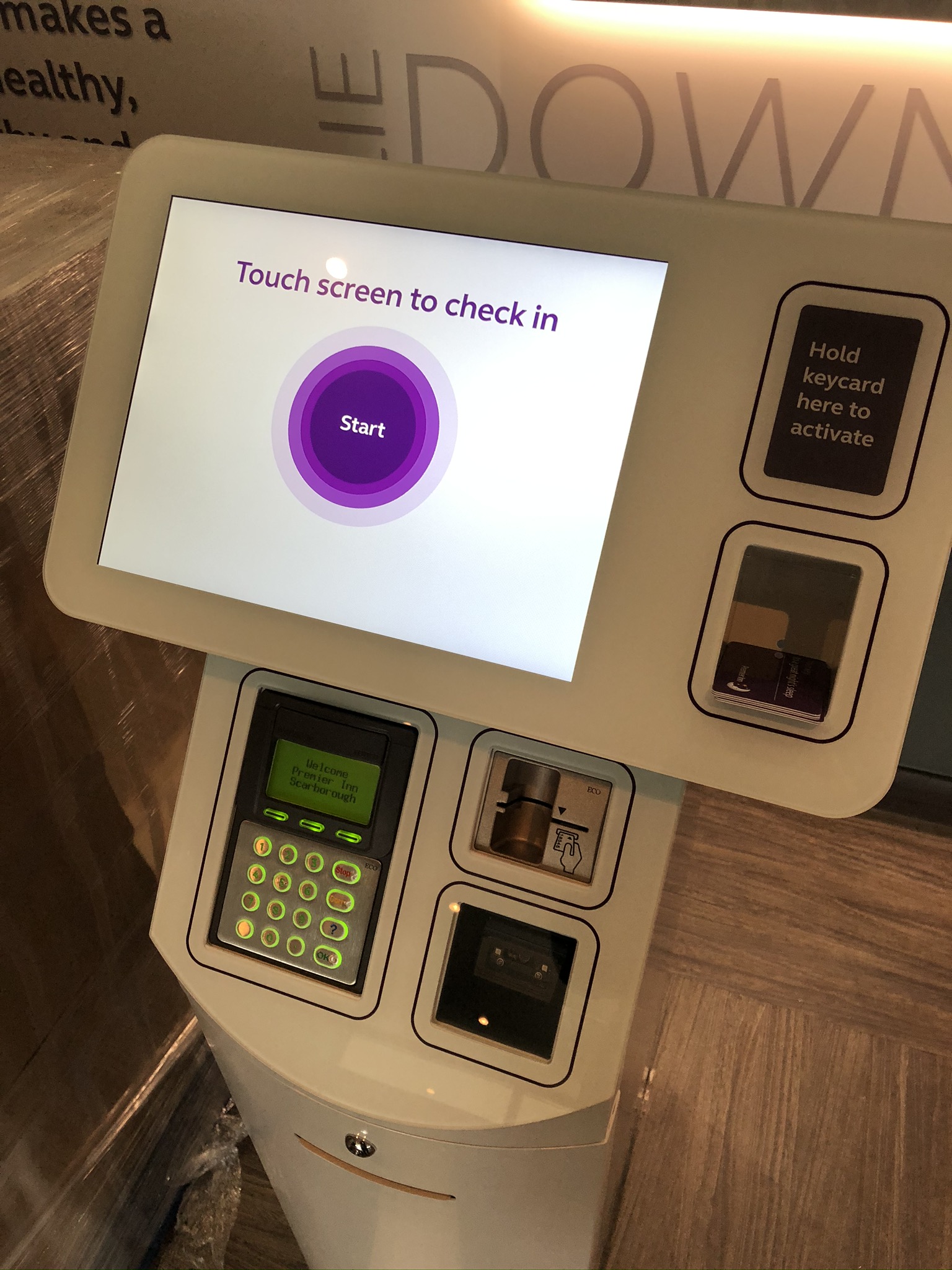 Premier Inn selfcheckin kiosk installation Aspect Installation & Engineering Services
